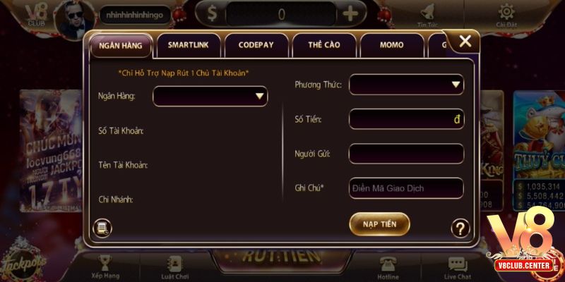 Điều khoản sử dụng tại cổng game V8club khi giao dịch