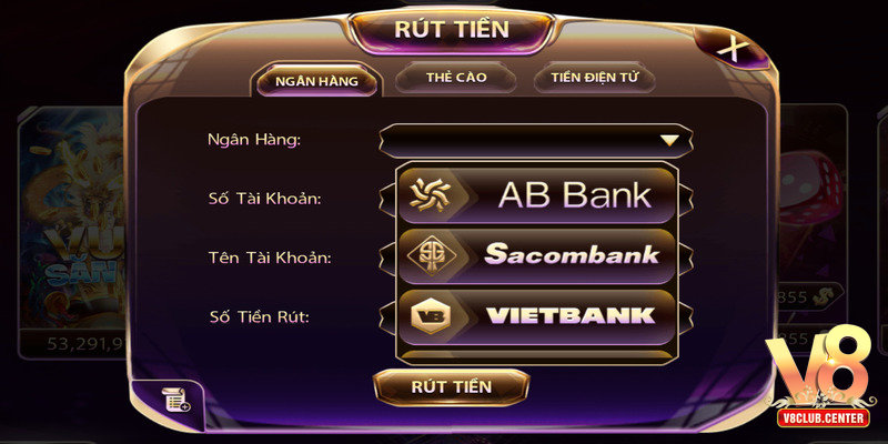 Các phương thức rút tiền V8club hiện nay rất đa dạng